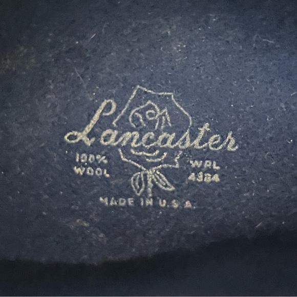 Vintage Lancaster Royal Blue Wool Fedora Hat Feather Accent Made USA Size M - Picture 4 of 12